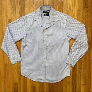 4/$25 Alberto Cardinali Long Sleeve Button Down Shirt Boys Sz 8 Pin Stripes Blue